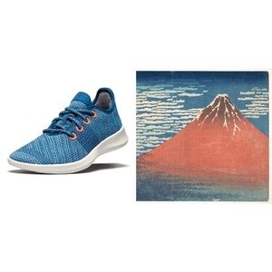 NEW Limited Edition Allbirds The Met 150 Hokusai’s Red Fuji Tree Runners Shoes‌‍